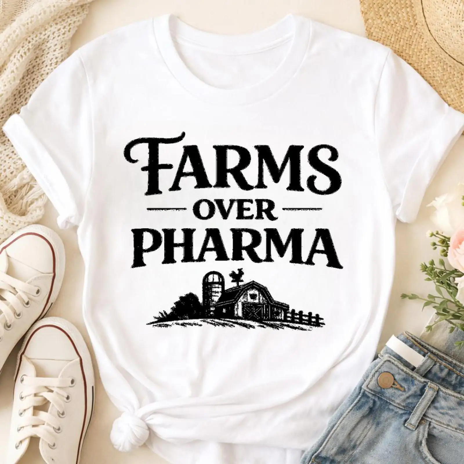 Farms Over Pharma T Shirt Eco  – Sustainable Agriculture/Farming Bewertung und Preis
